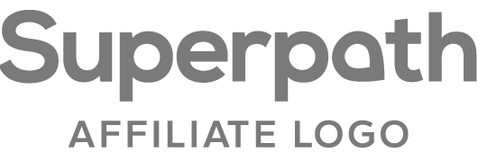 Gray Superpath affiliate logo: Superpath wordmark with 'AFFILIATE LOGO' uppercase tagline underneath